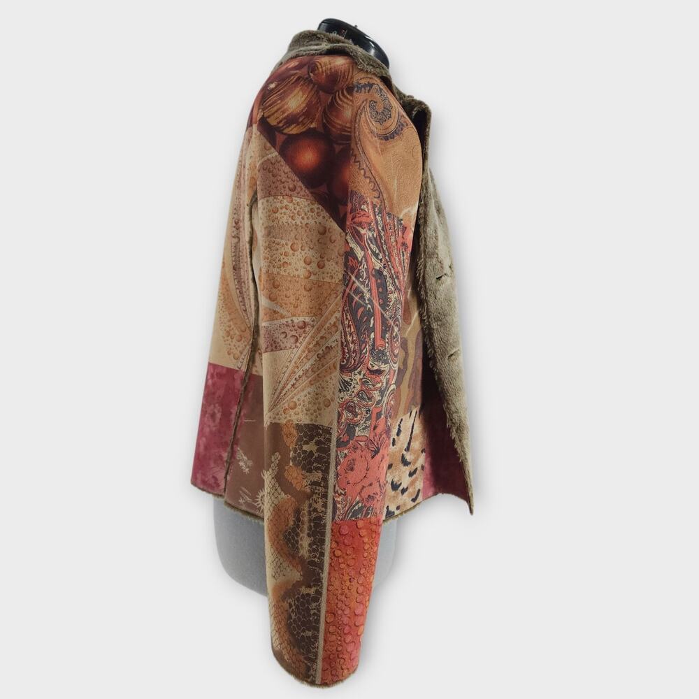 Weavz Suede Jacket Women's S Patchwork Button Dow… - image 5